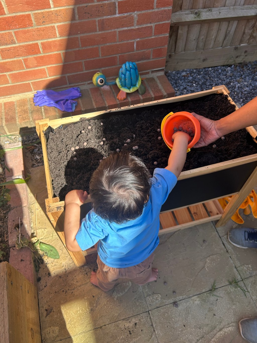 A’s first mini garden: spring gardening with a&nbsp;toddler